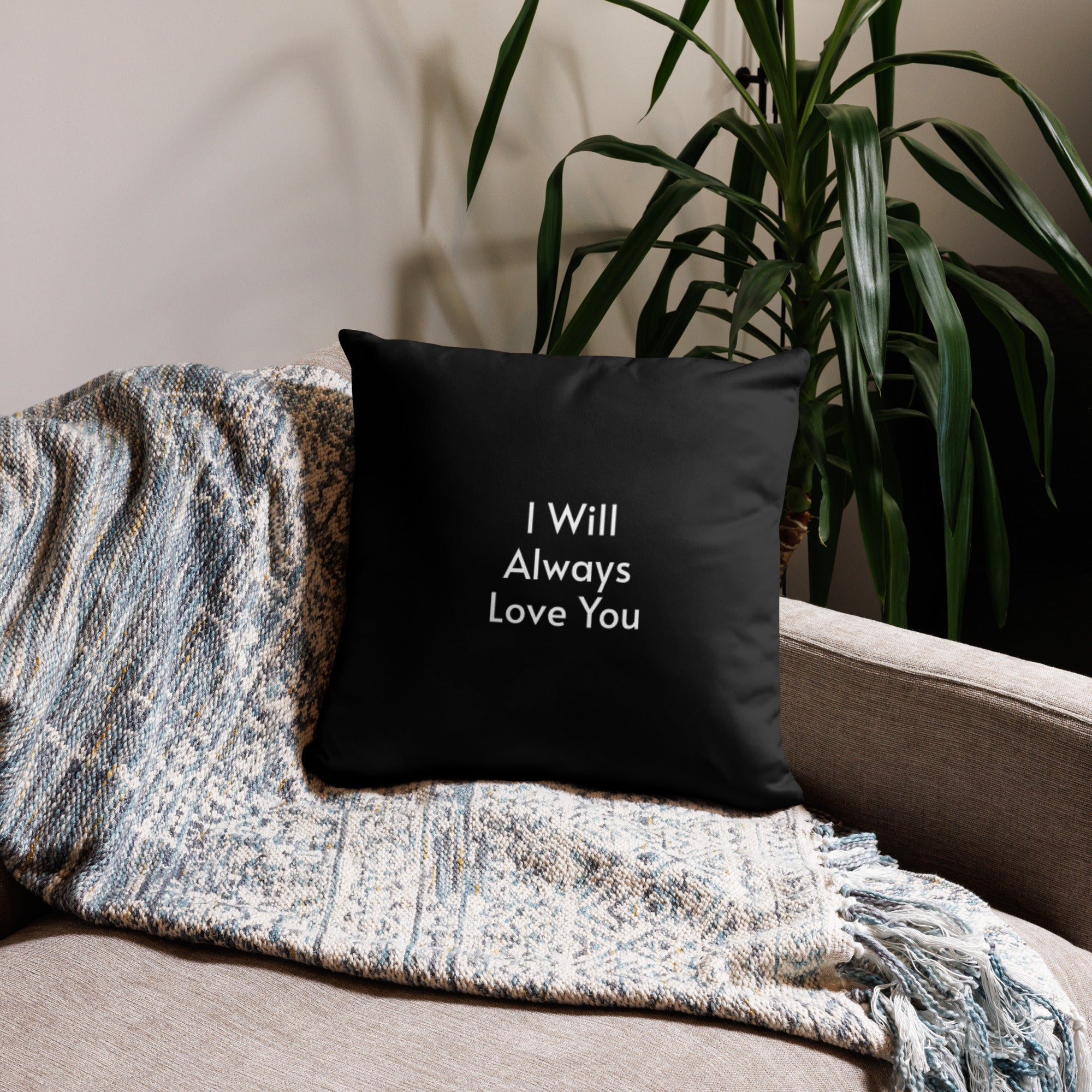 I Will Always Love You Pillow Black Galaxy