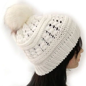 Ivory Pom Beanie